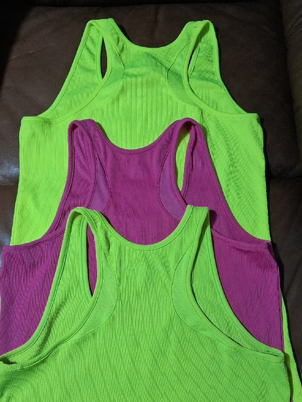 5 Under Armour Champion Neon Rib Tank Tops Pink Yellow XL XXL - Picture 9 of 12